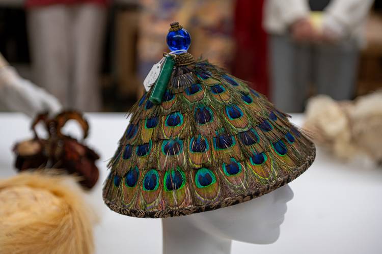 Wigs and hats play a big role in the avian biomimicry fashion project.